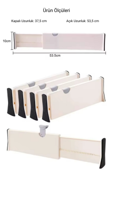 Büyük Boy Ayarlı Çekmece Ayırıcı 3'lü Paket - 3