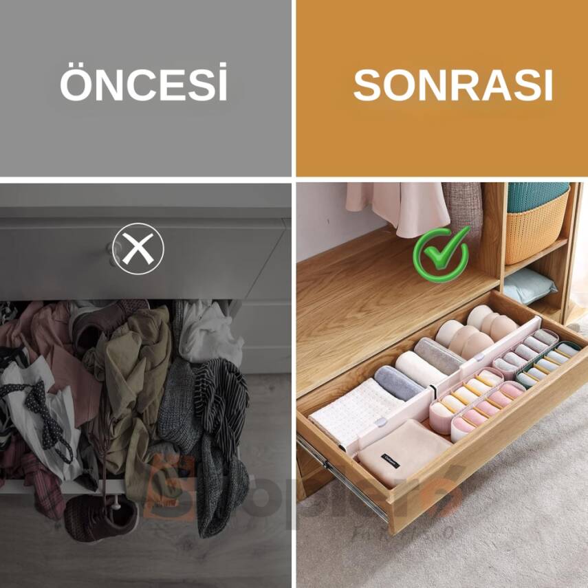 Büyük Boy Ayarlı Çekmece Ayırıcı 3'lü Paket - 6