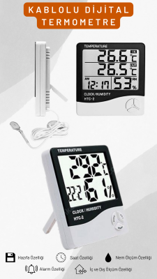 HTC-2 Kablolu Termometre ve Nem Ölçer - 2