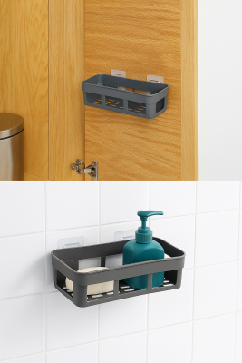 İkili Yapışkan Mutfak Banyo Organizeri Seti, Antrasit - 4