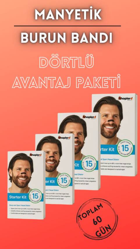 Mıknatıslı Burun Bandı 4’lü Set – Horlama Azaltıcı - 1