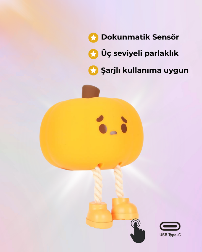 Silikon Bal Kabağı Gece Lambası - 3