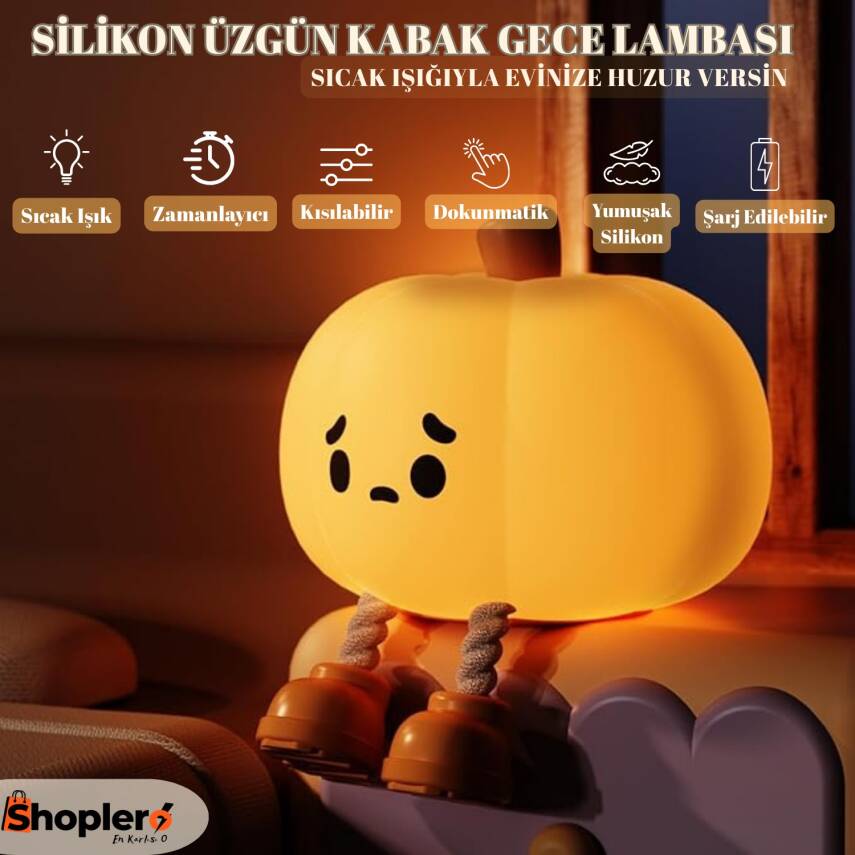 Silikon Bal Kabağı Gece Lambası - 1