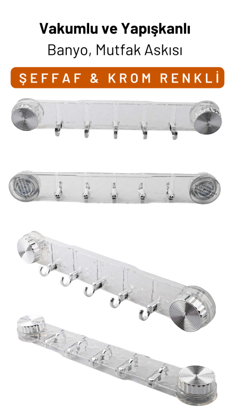 Vakumlu ve Yapışkanlı Mutfak Banyo Askılığı - 1